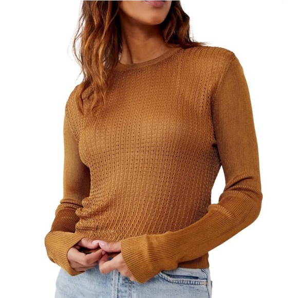 Free People medium crew neck pullover knit sweater - Picture 1 of 8